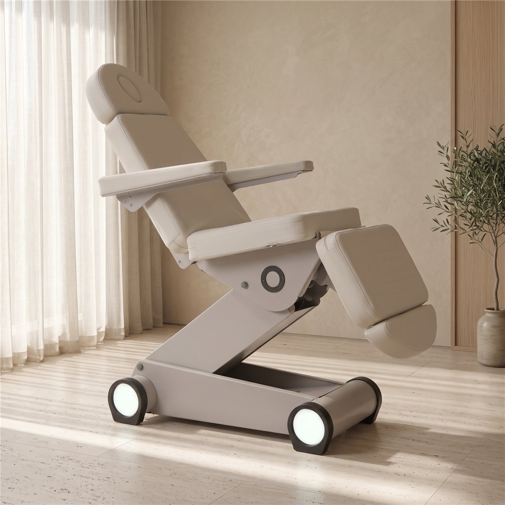 Weelko B-Light Grey Electric Treatment Table with Four Motors and LED